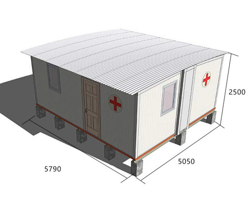 Dostosowane Q355 H Beam Steel Frame Hospital 0,376 mm THC Sheet Prefab Barn Homes